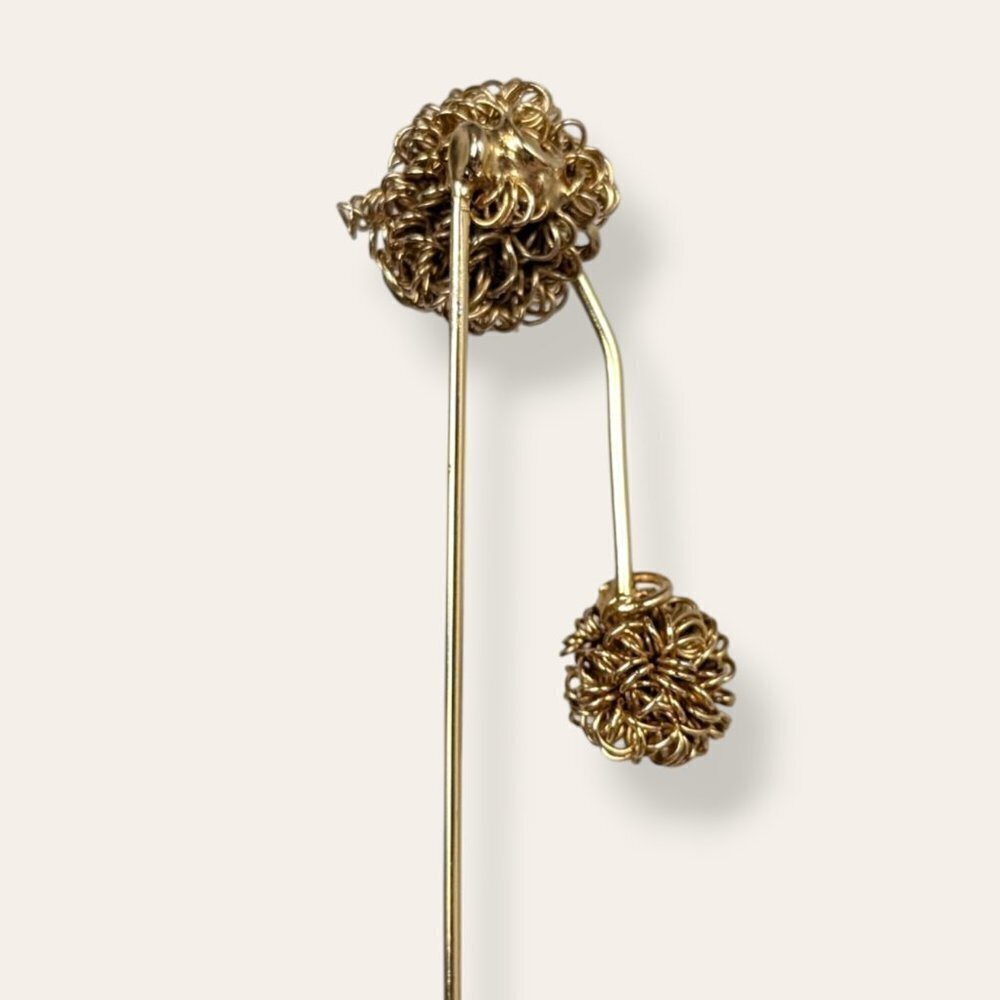 (2/$20) Vintage Abstract Looped Gold Tone Stick Pin - Picture 5 of 6